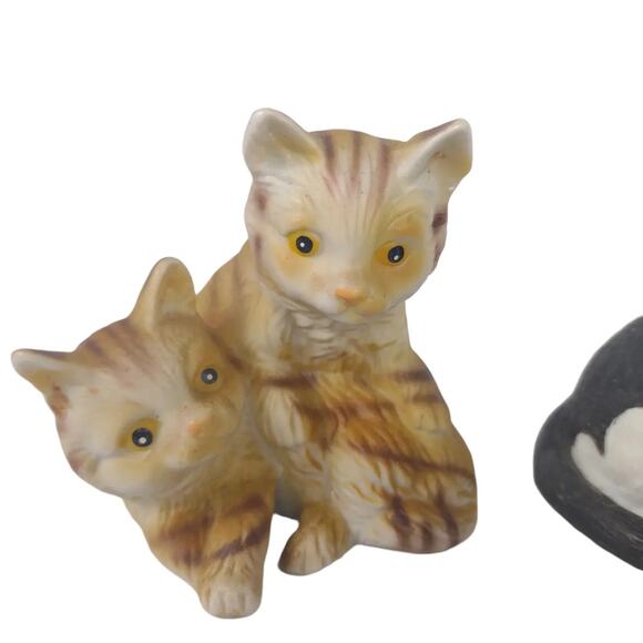 Vintage 80s Set of 2 Ceramic Cat Figurines, Tabby Kittens, Schmid Gordon Fraser - Picture 4 of 7
